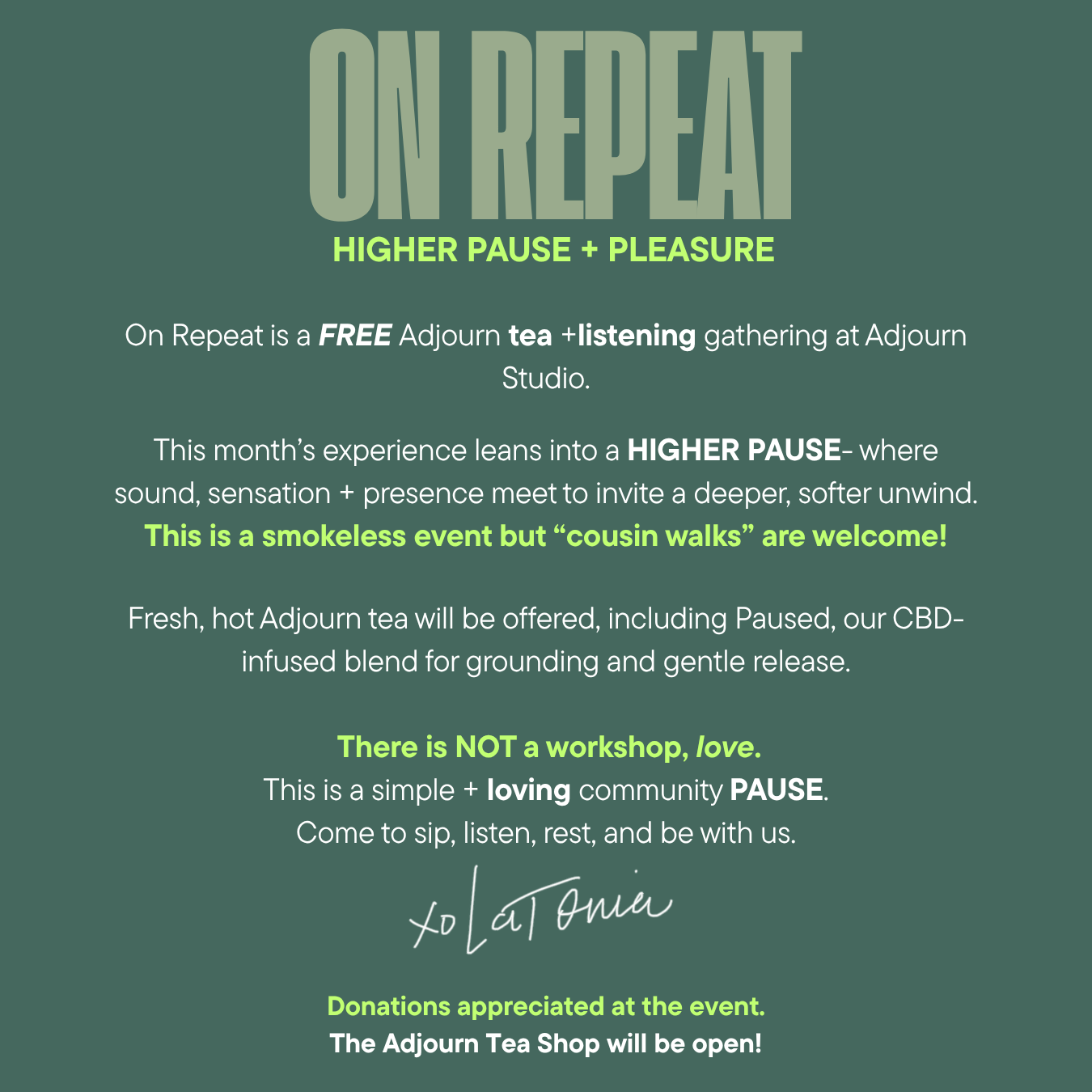 On Repeat: Higher Pause + Pleasure